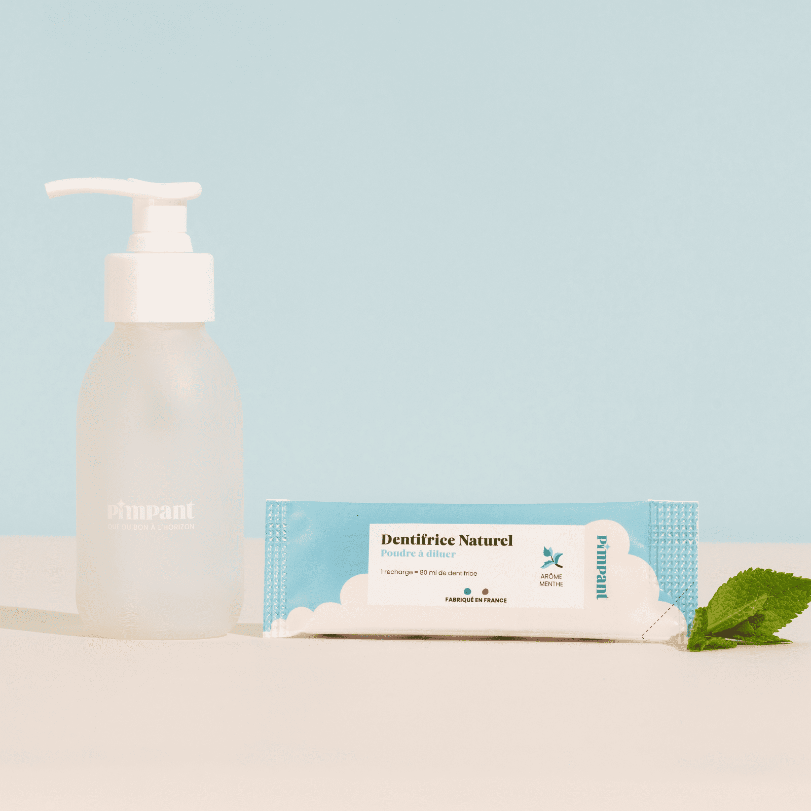 Pimpant -- Coffret dentifrice menthe - 4 recharges + 1 bouteille