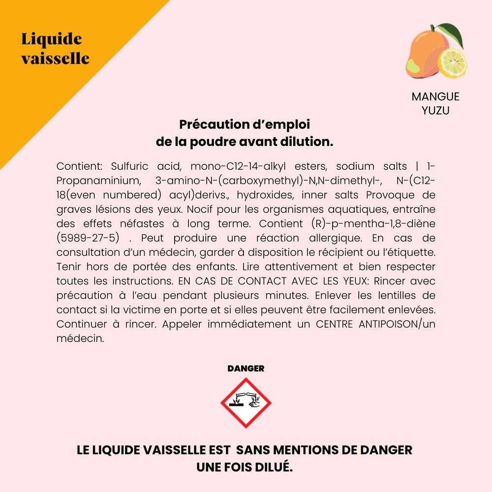 Recharges Liquide Vaisselle Mangue Yuzu (x4)