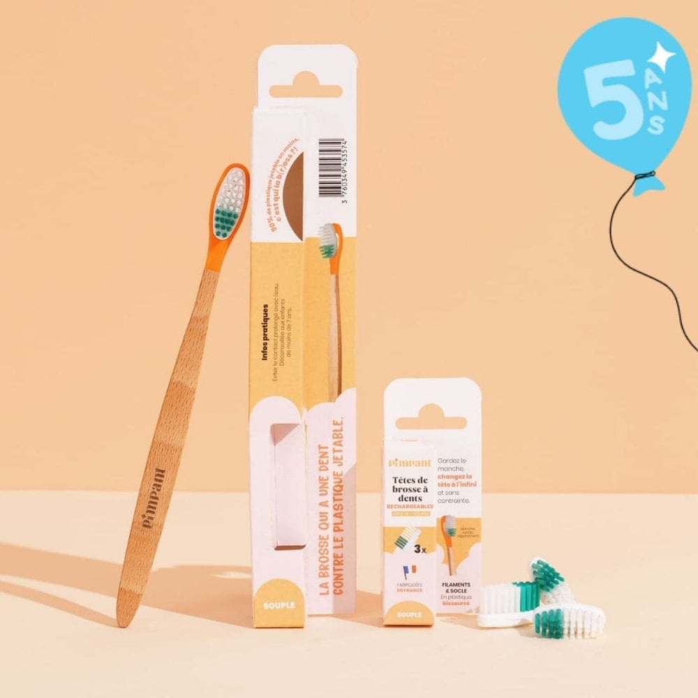 Pack 1 an Brosse à Dents à Tête Rechargeable (poils souples)