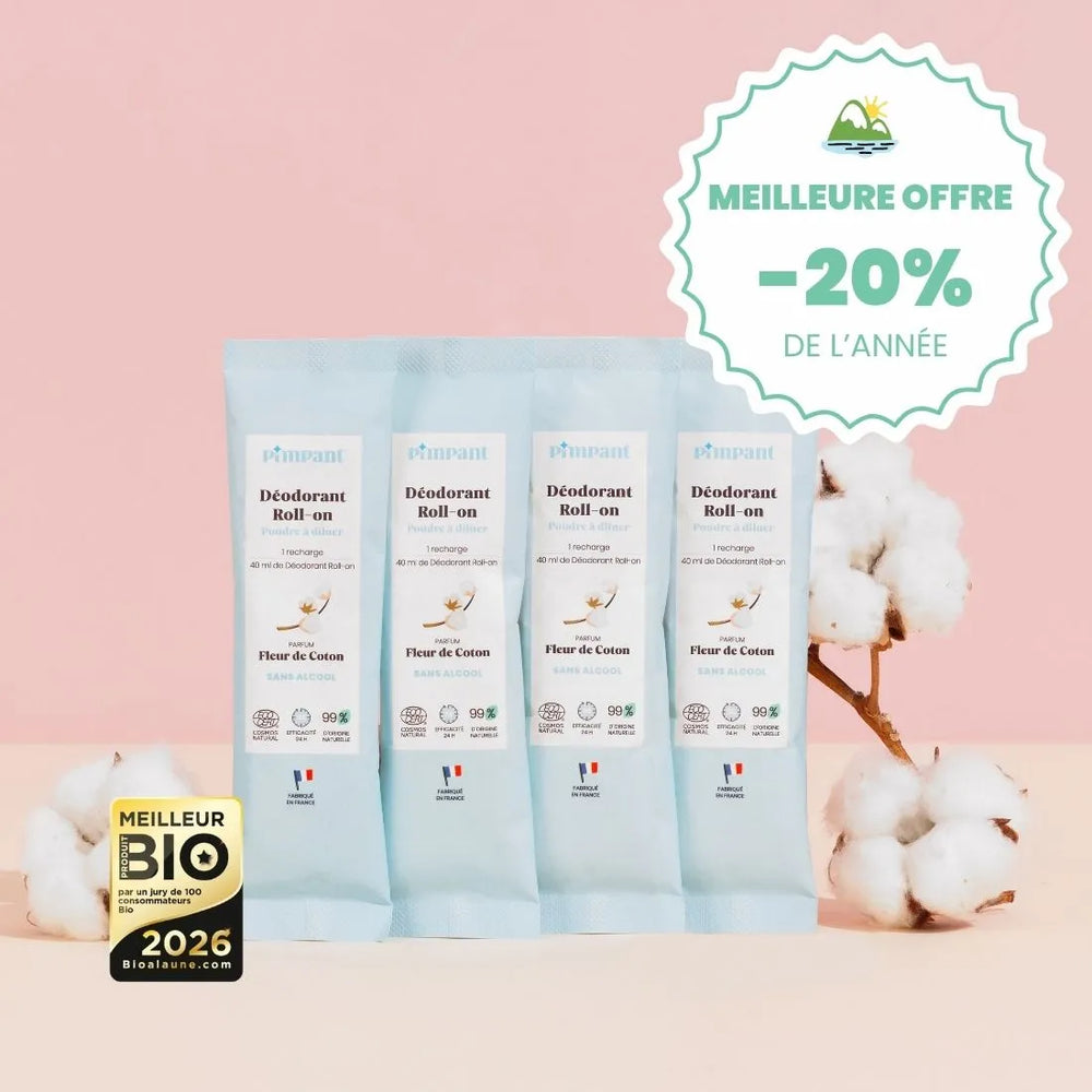Recharges Déodorant Roll-On Fleur de Coton (x4)