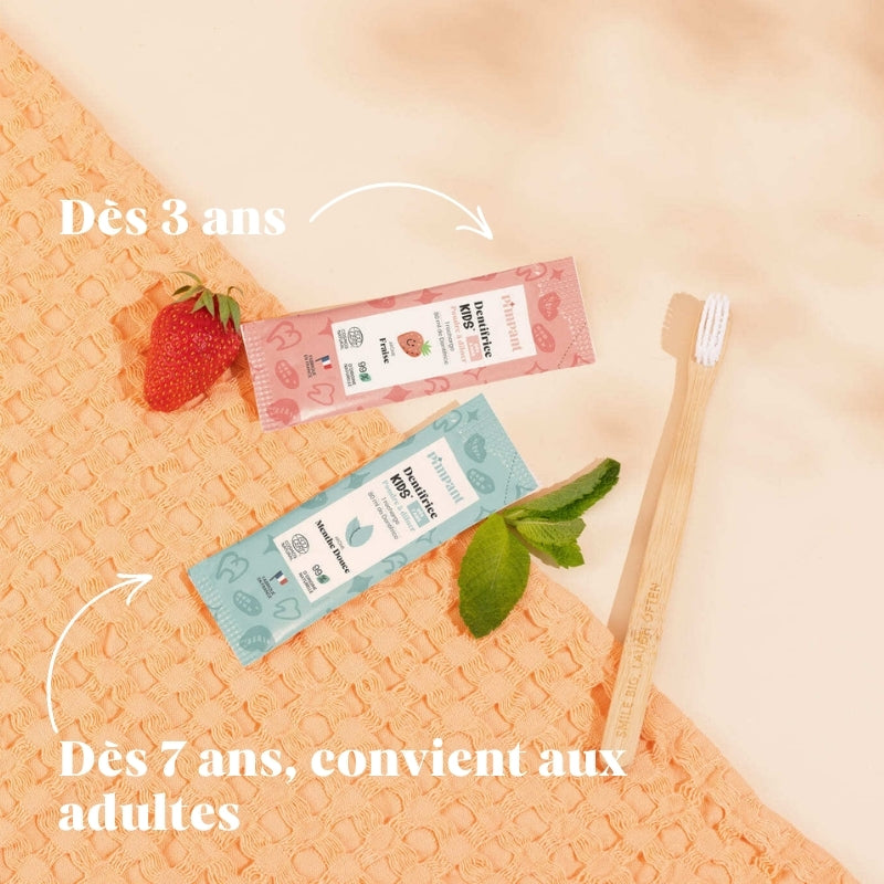 Dentifrices enfants rechargeables fraise et menthe douce Pimpant