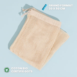 Filet à linge en coton bio grand format