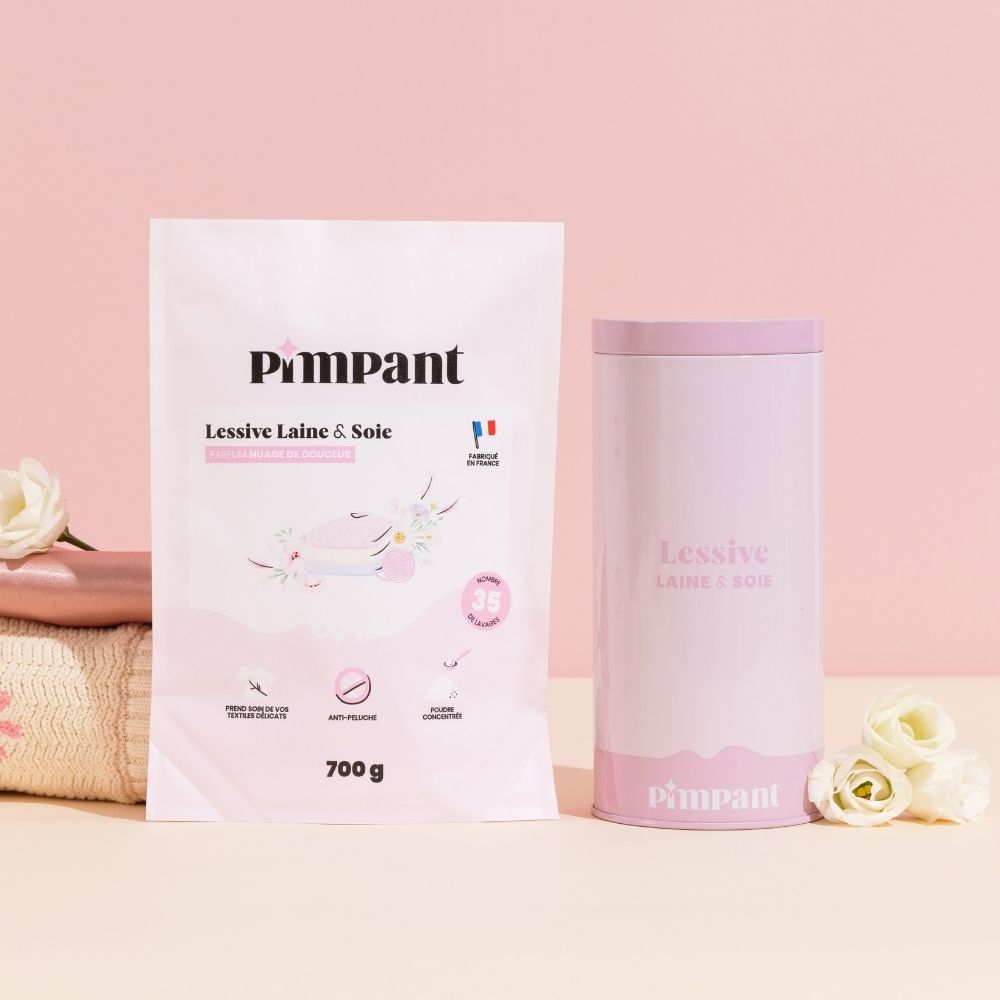 Kit Lessive Poudre Laine et Soie Pimpant avec fleurs