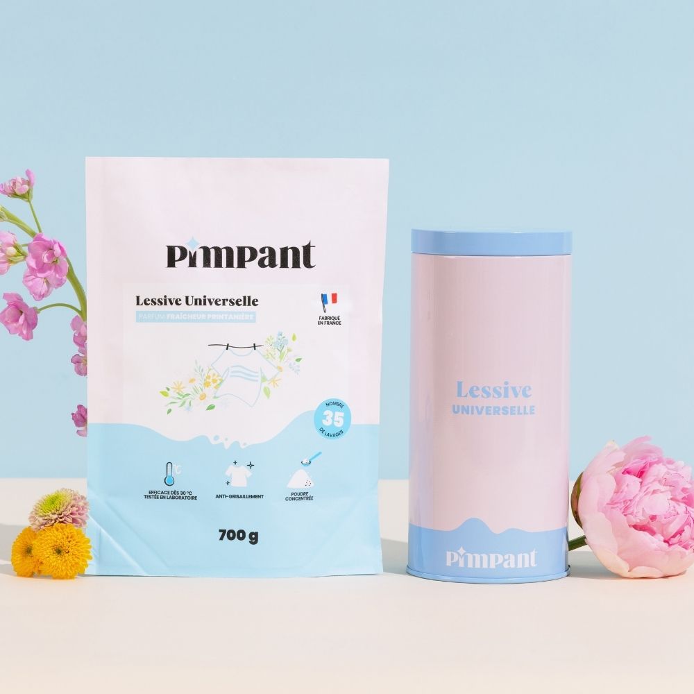 Kit Lessive Poudre Universelle Pimpant avec fleurs de printemps