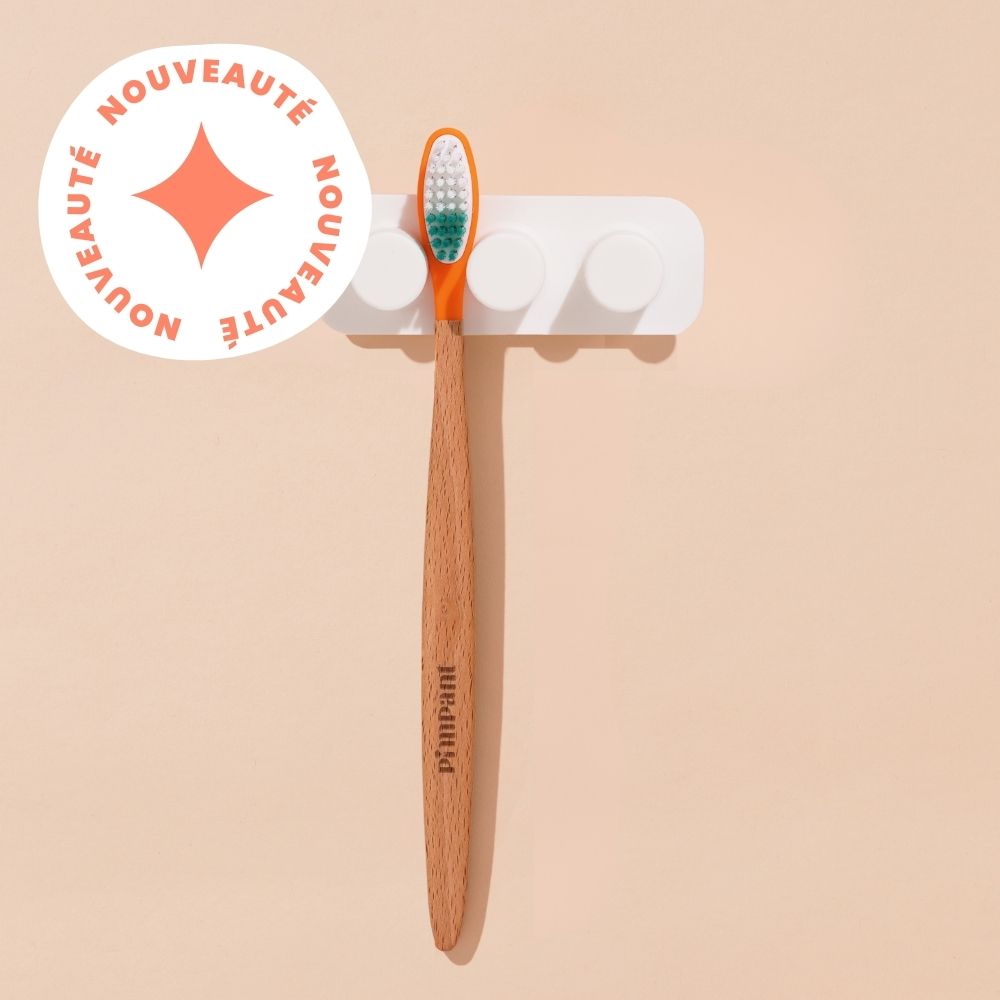 Support mural pour brosses à dents 2 places