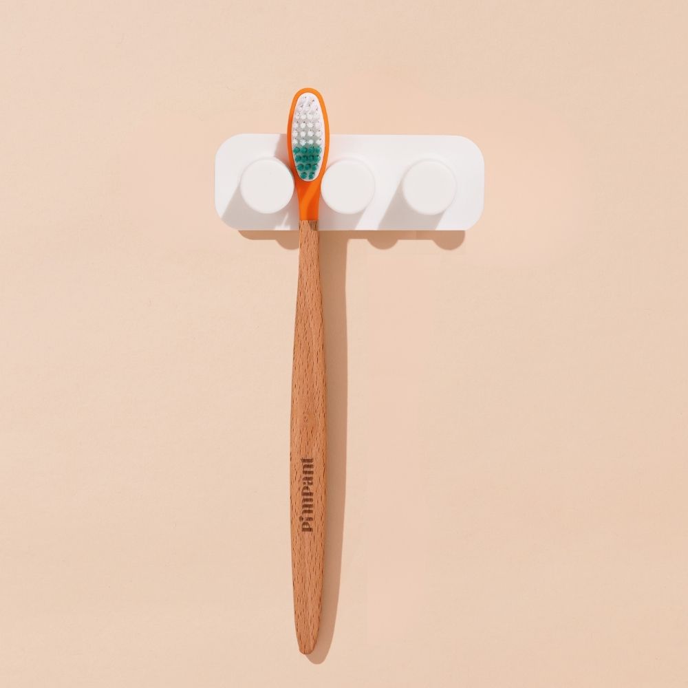 Support mural pour brosses à dents 2 places Pimpant blanc
