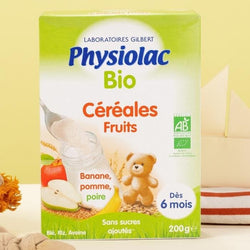 Céréales Physiolac bio aux fruits bébé dès 6 mois